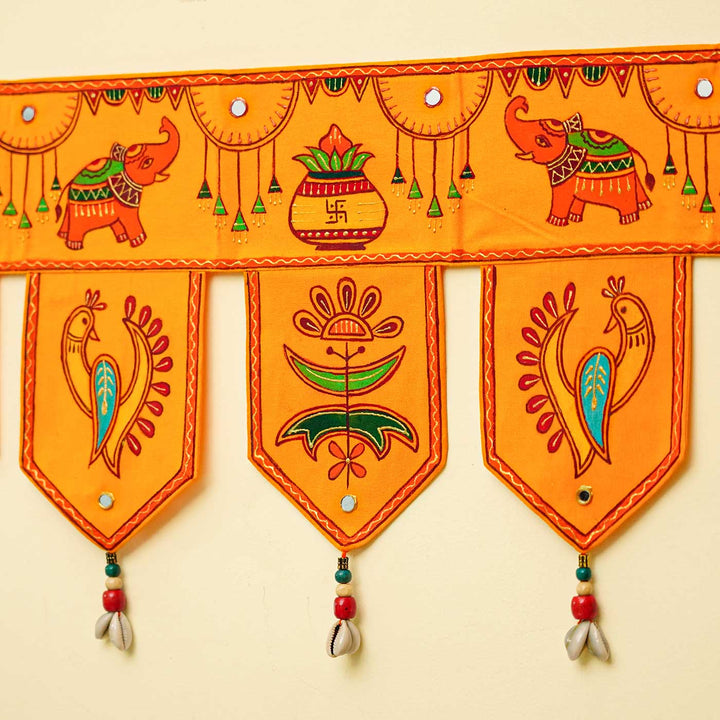 36 In | Handmade Yellow Madhubani Art Toran
