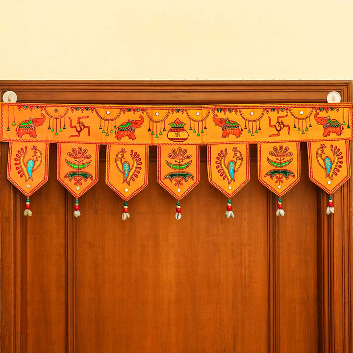 36 In | Handmade Yellow Madhubani Art Toran