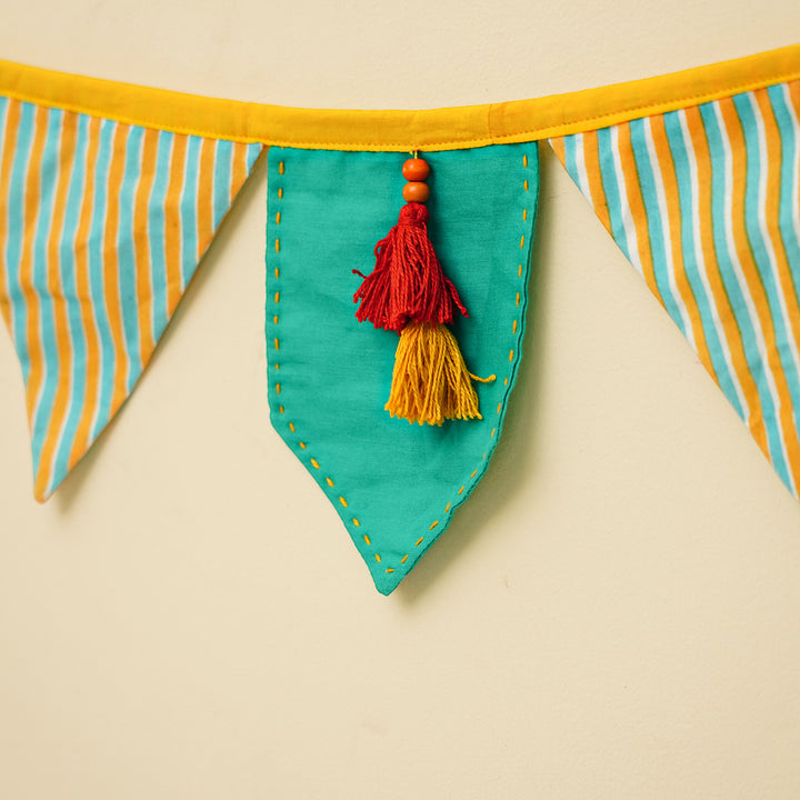 90 In | Handmade Decorative Vaibhavi Striped Fabric Toran