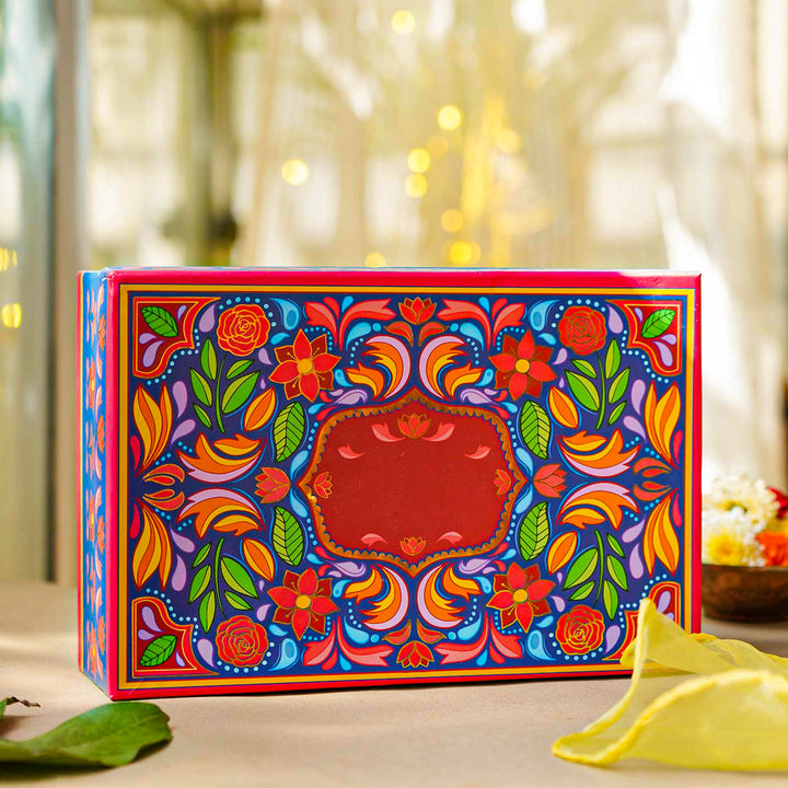 Handmade Floral Red Festive Gift Hamper | Set of 8