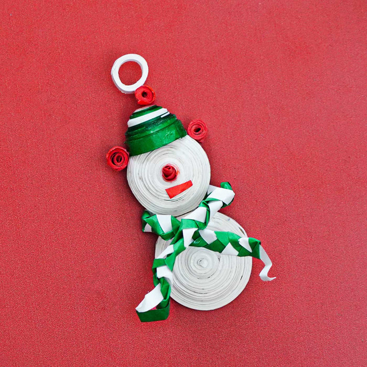 Handmade Snowman Paper Quilling Ornament For Christmas Tree Decoration