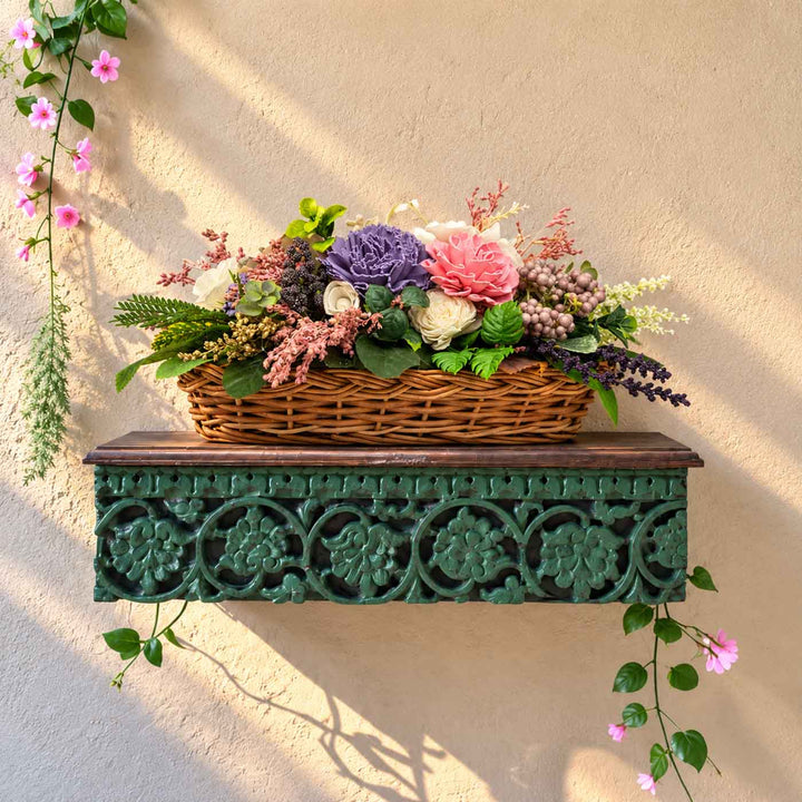 Handmade Pretty Pink Basket Shola Flower Centerpiece