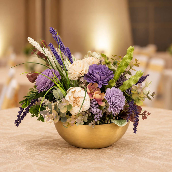 Handmade Purple Majestic Shola Flower Centerpiece