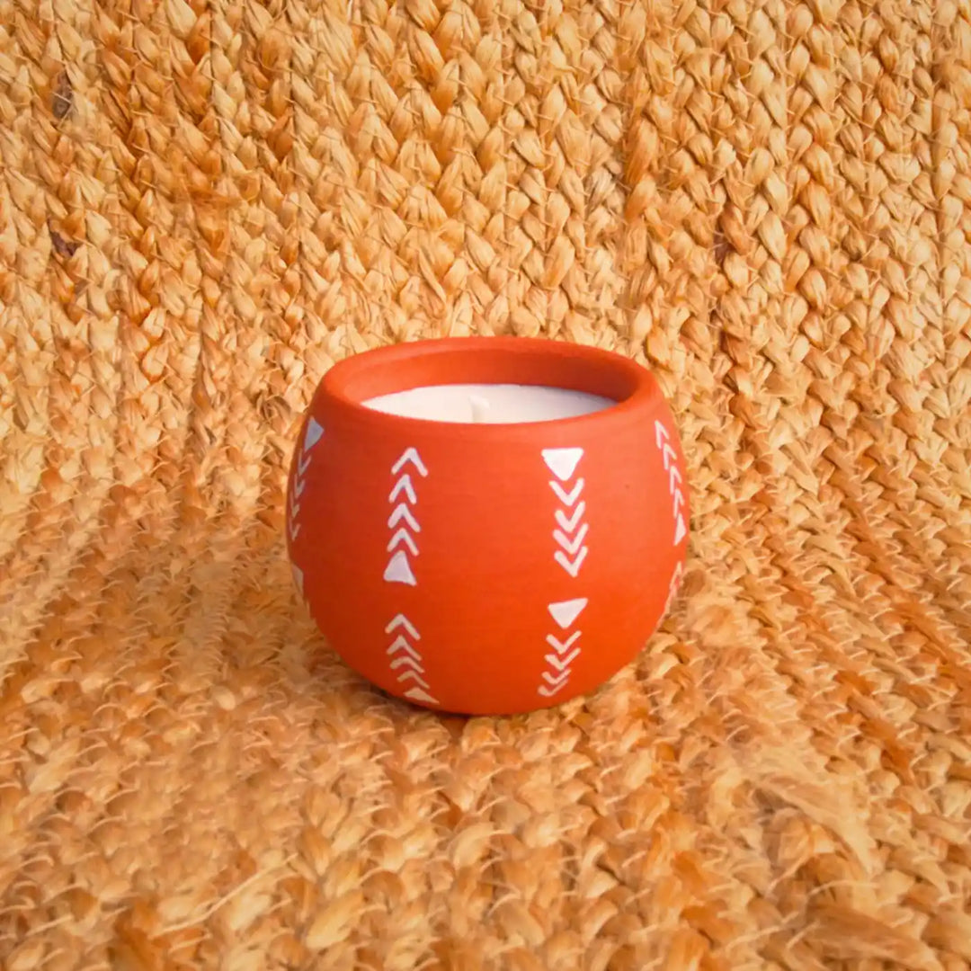 Hand-Painted Arrows Terracotta Soy Wax Candle