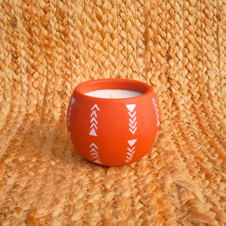 Hand-Painted Arrows Terracotta Soy Wax Candle