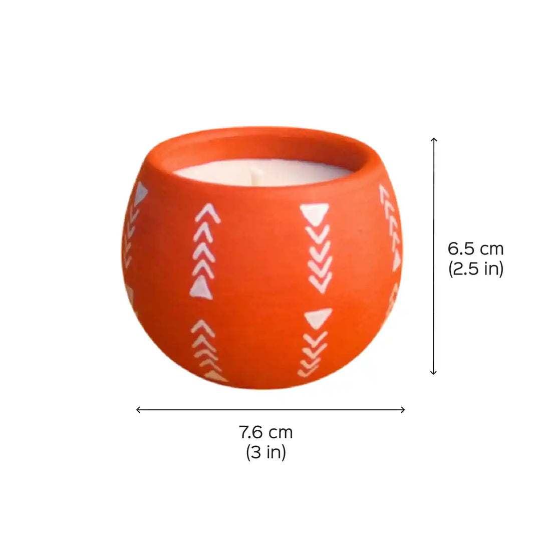 Hand-Painted Arrows Terracotta Soy Wax Candle