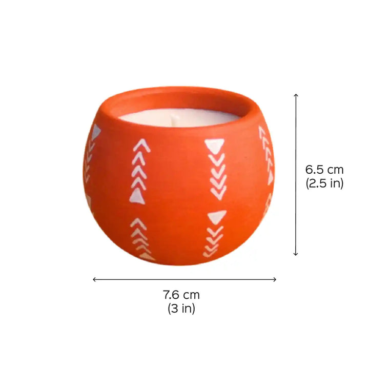 Hand-Painted Arrows Terracotta Soy Wax Candle