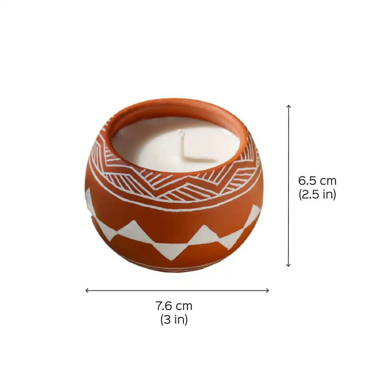 Hand-Painted Mountain Meadow Terracotta Soy Wax Candle