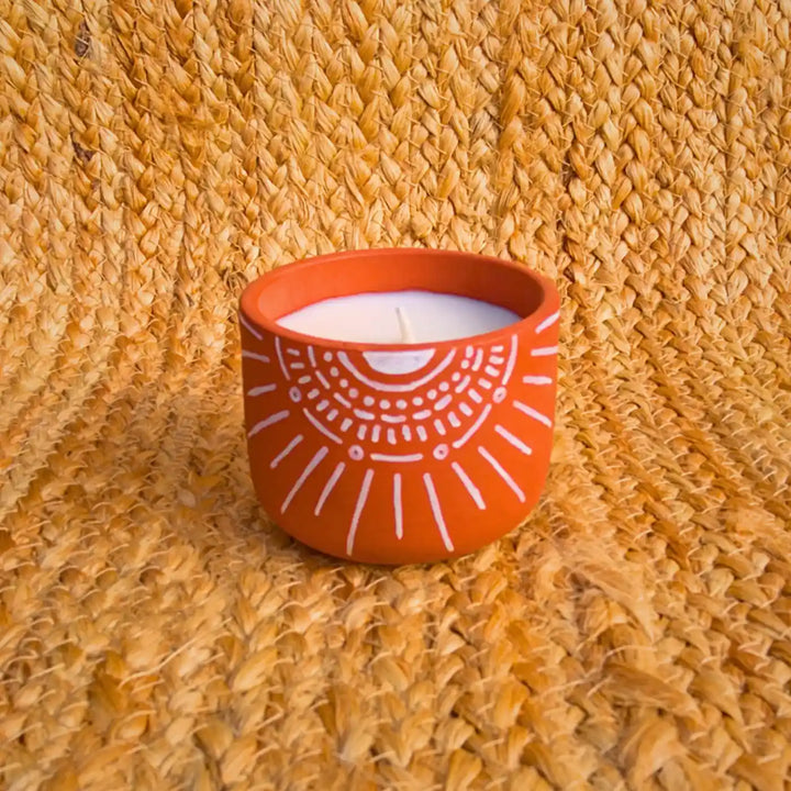 Set of 4 | Hand-Painted Solara Terracotta Soy Wax Candle