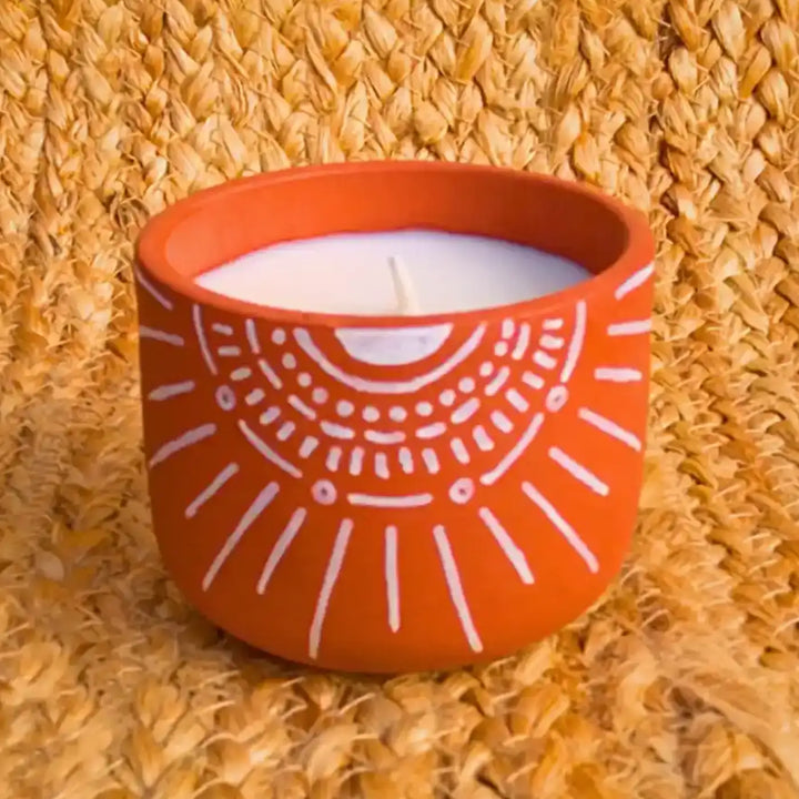 Set of 4 | Hand-Painted Solara Terracotta Soy Wax Candle