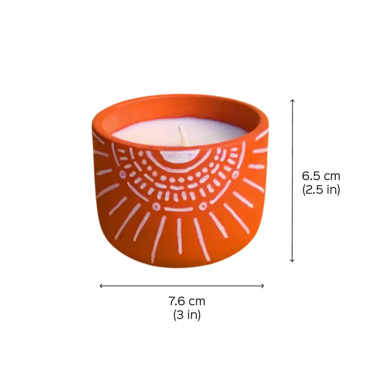 Set of 4 | Hand-Painted Solara Terracotta Soy Wax Candle