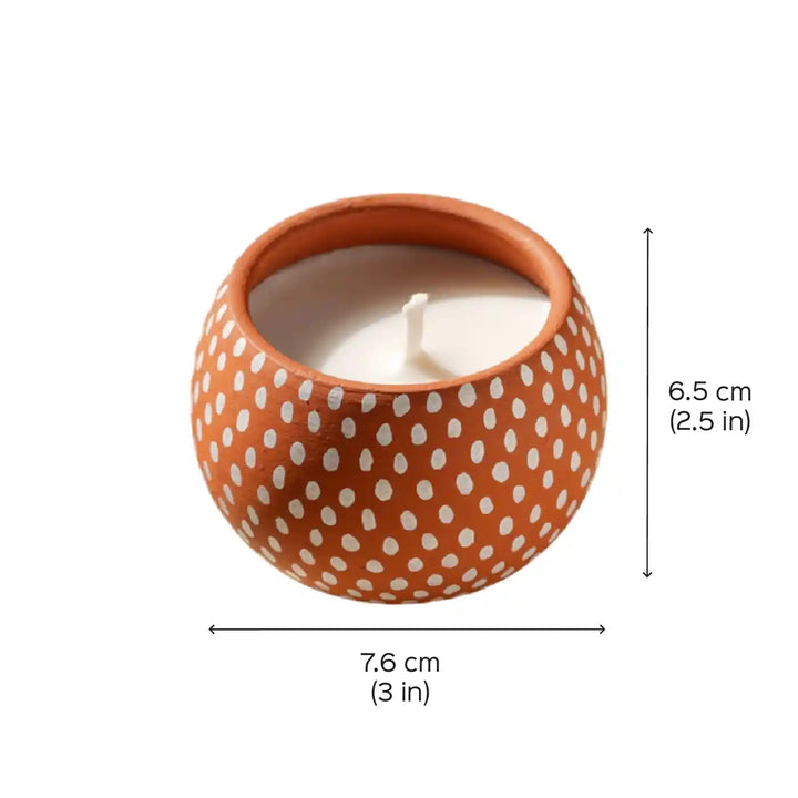 Set of 4 | Hand-Painted Stars Terracotta Soy Wax Candle