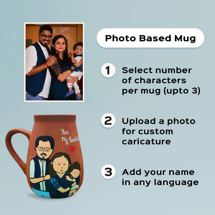 Best Friends Forever | Personalised Terracotta Mugs with Photo Based Caricatures