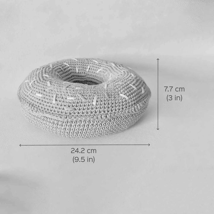 Handmade Crochet Doughnut Cushion for Newborns