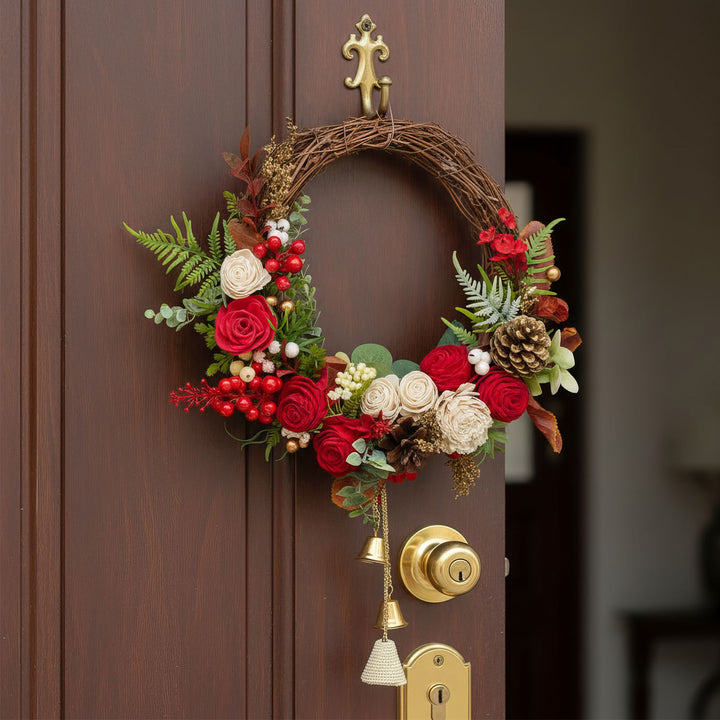 Handmade Holly Molly Shola Flower Wreath For Christmas Decoration