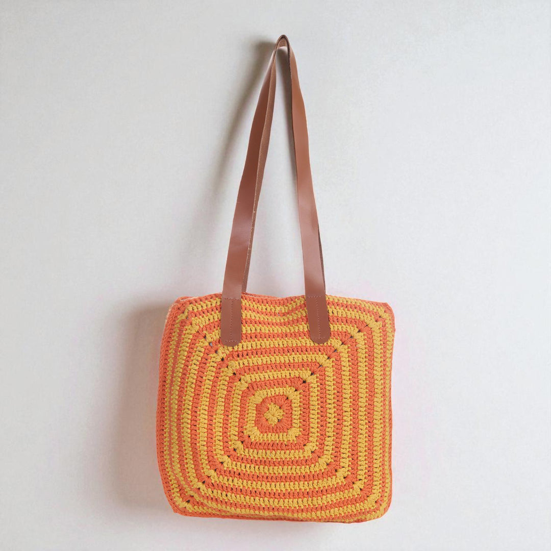 Handmade Crochet Yellow & Orange Tote Bag