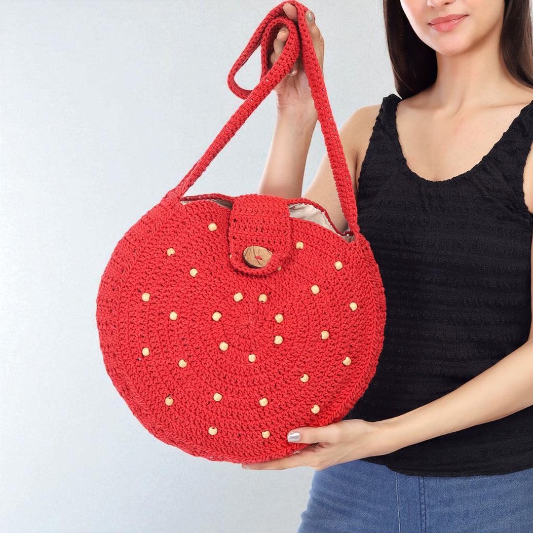 Handmade Beaded Crochet Urbane Crossbody Bag