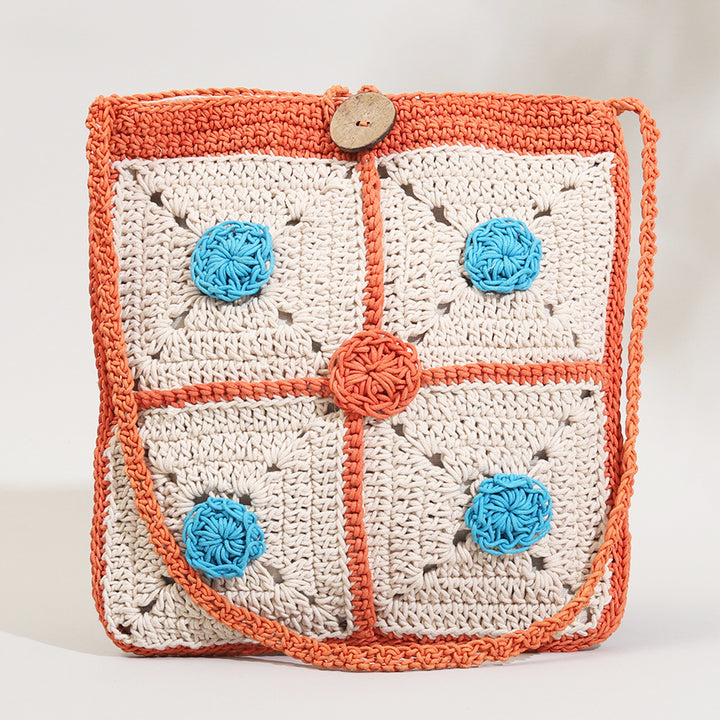 Handmade Crochet Floral Crossbody Bag