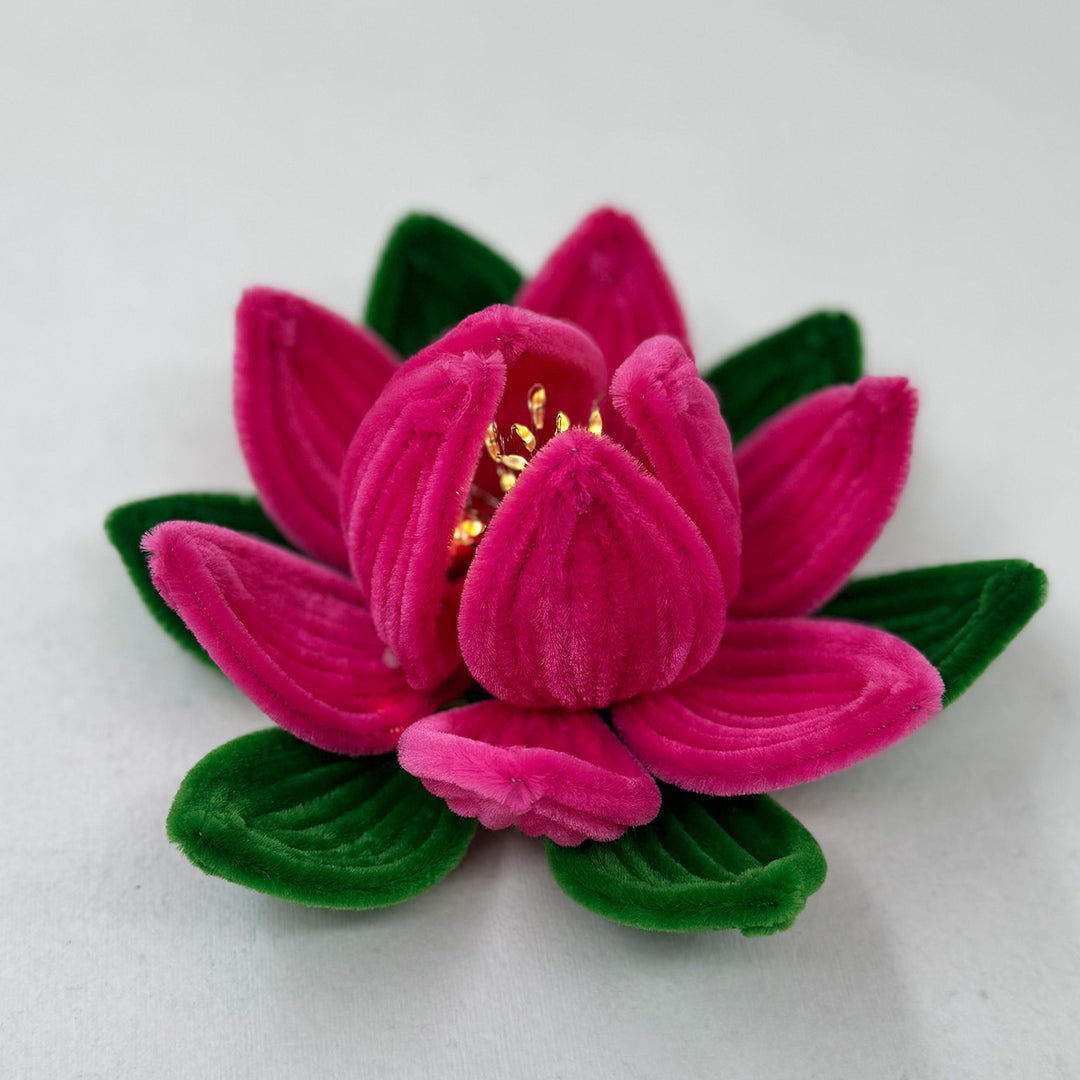 Handcrafted Phool Bai Rani Pink Lotus Pipe Cleaner LED Tealight Holder