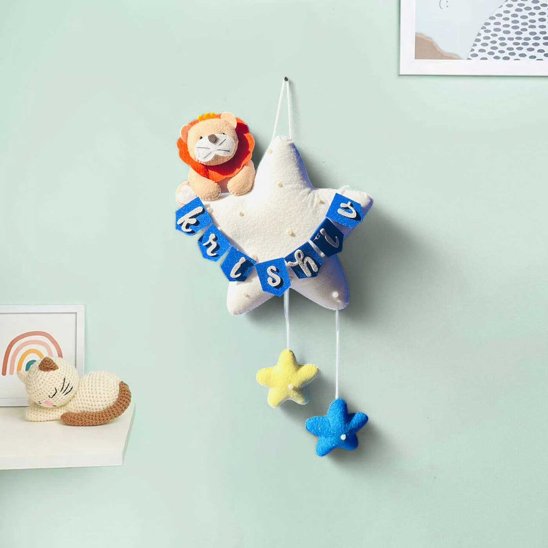 Personalized Handmade Stars Theme Felt Kids Name Plate