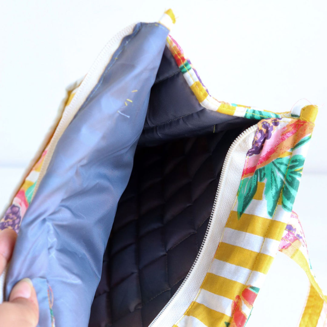 Handmade Printed Fruit Quilted Cotton Lunch Bag | 11 x 9.5 Inch