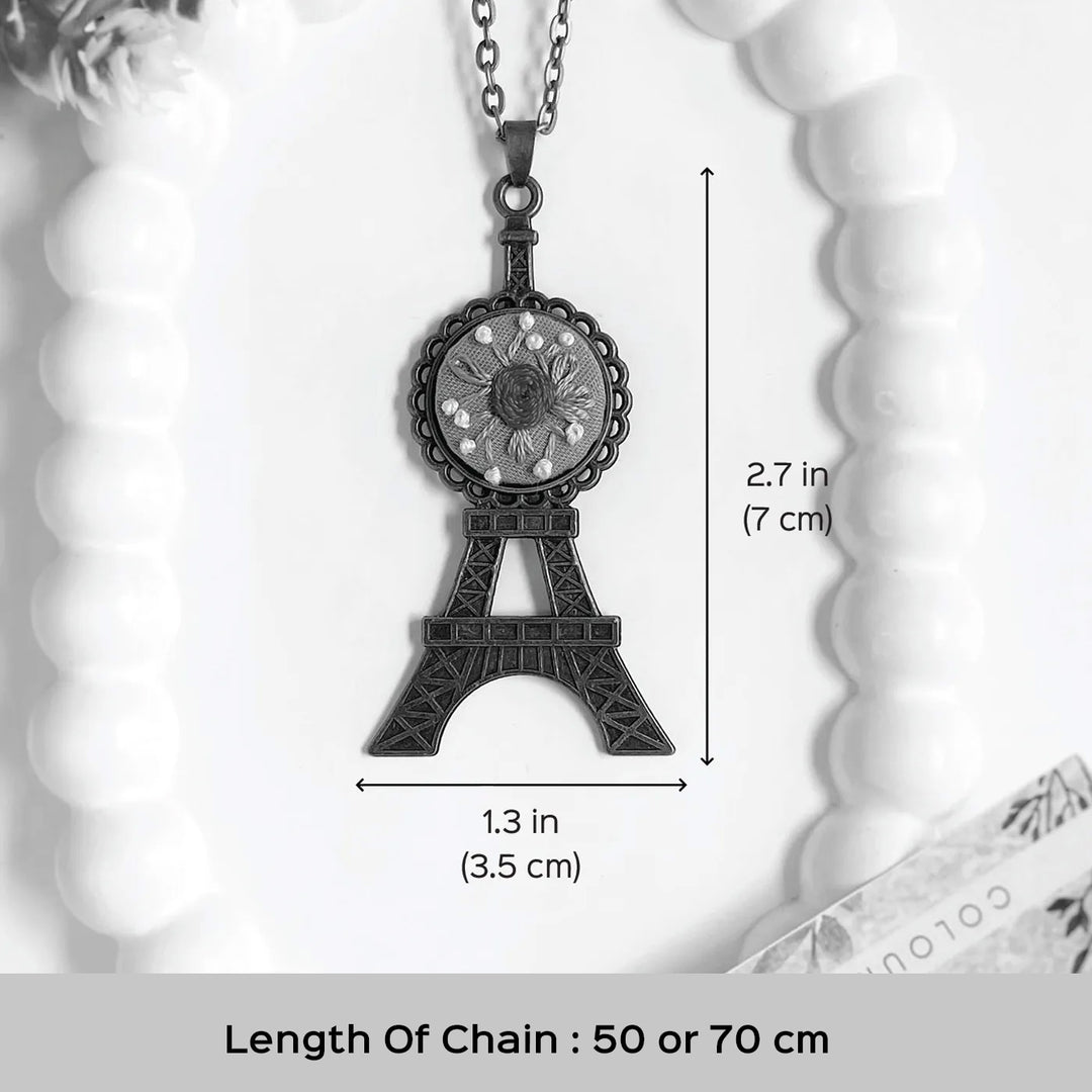 Hand Embroidered Love In Loops Antique Finish Necklace
