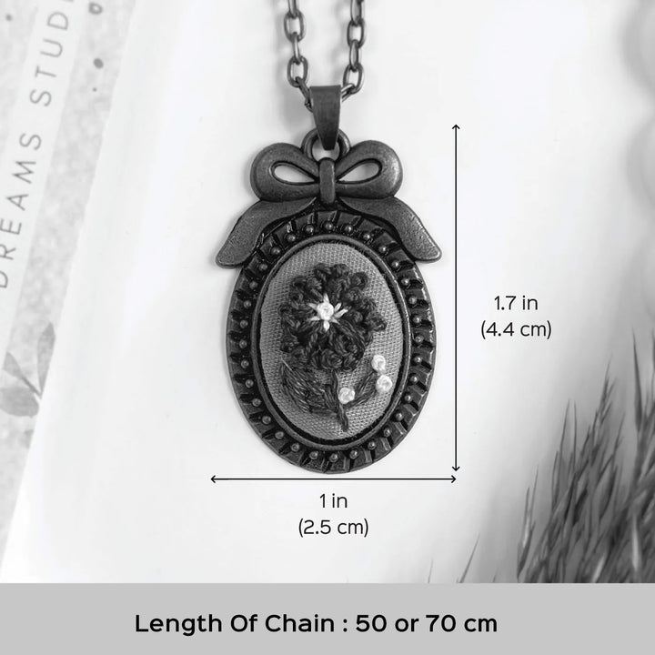 Hand Embroidered Wanderbloom Antique Finish Necklace