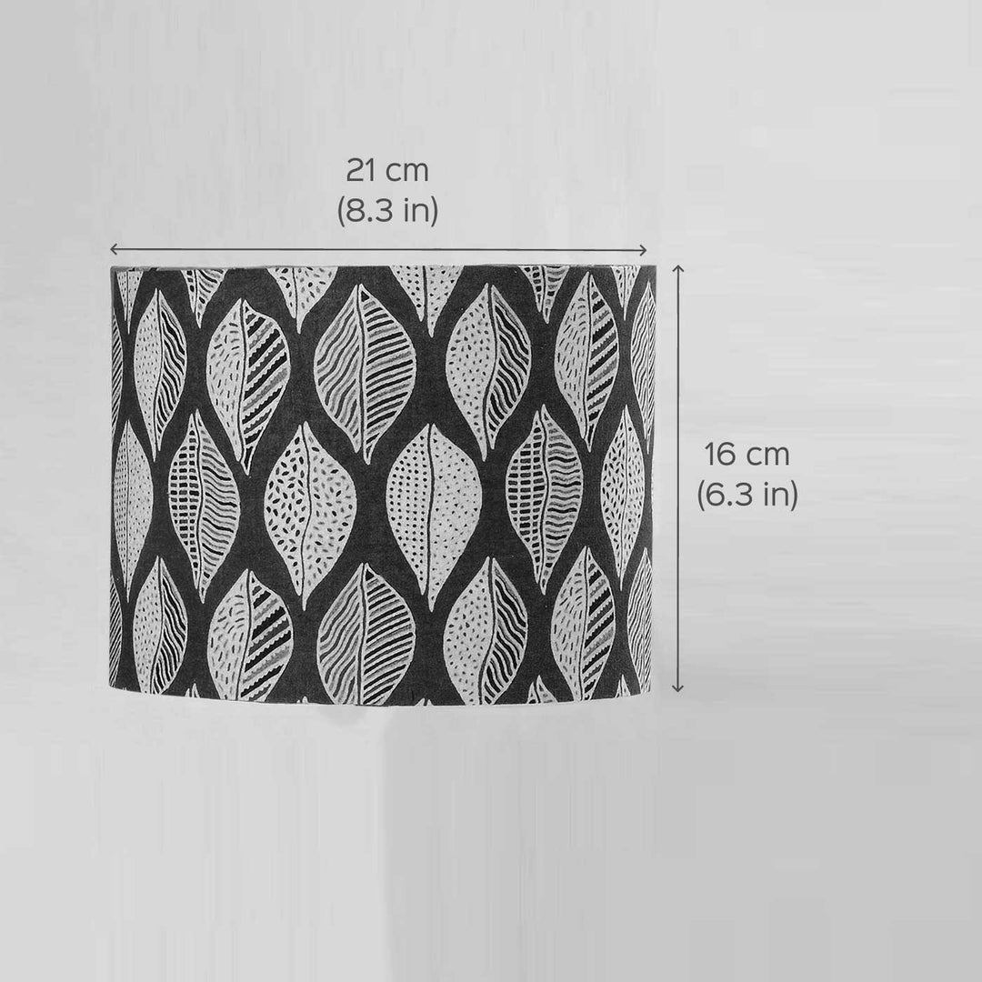 Ajrakh Leafy Block Print & Blue Pottery Lamp
