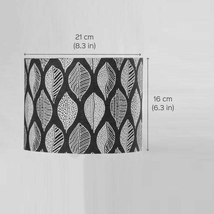Ajrakh Leafy Block Print & Blue Pottery Lamp