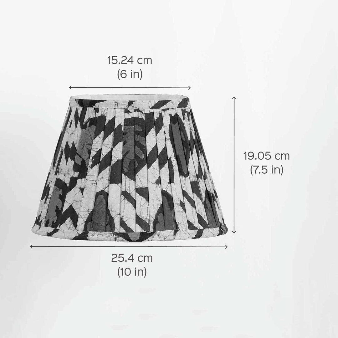 Batik Pleated Fabric & Blue Pottery Lamp