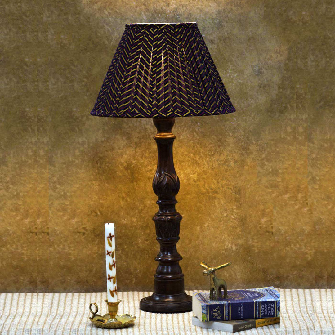 Chevron Floral Block Print Pleated Empire Lampshade