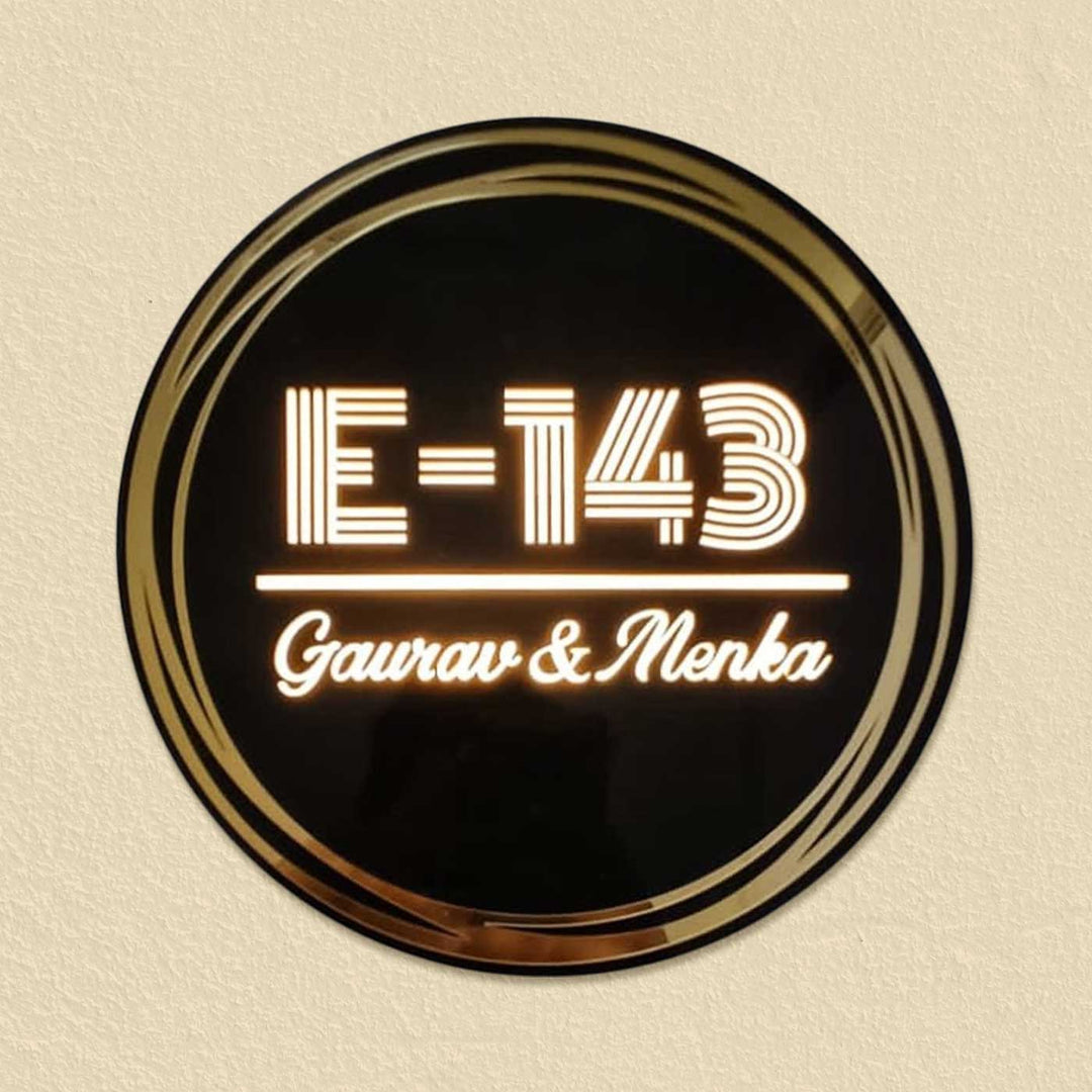 Personalized Round Radiance Acrylic Name Plate With Back Light