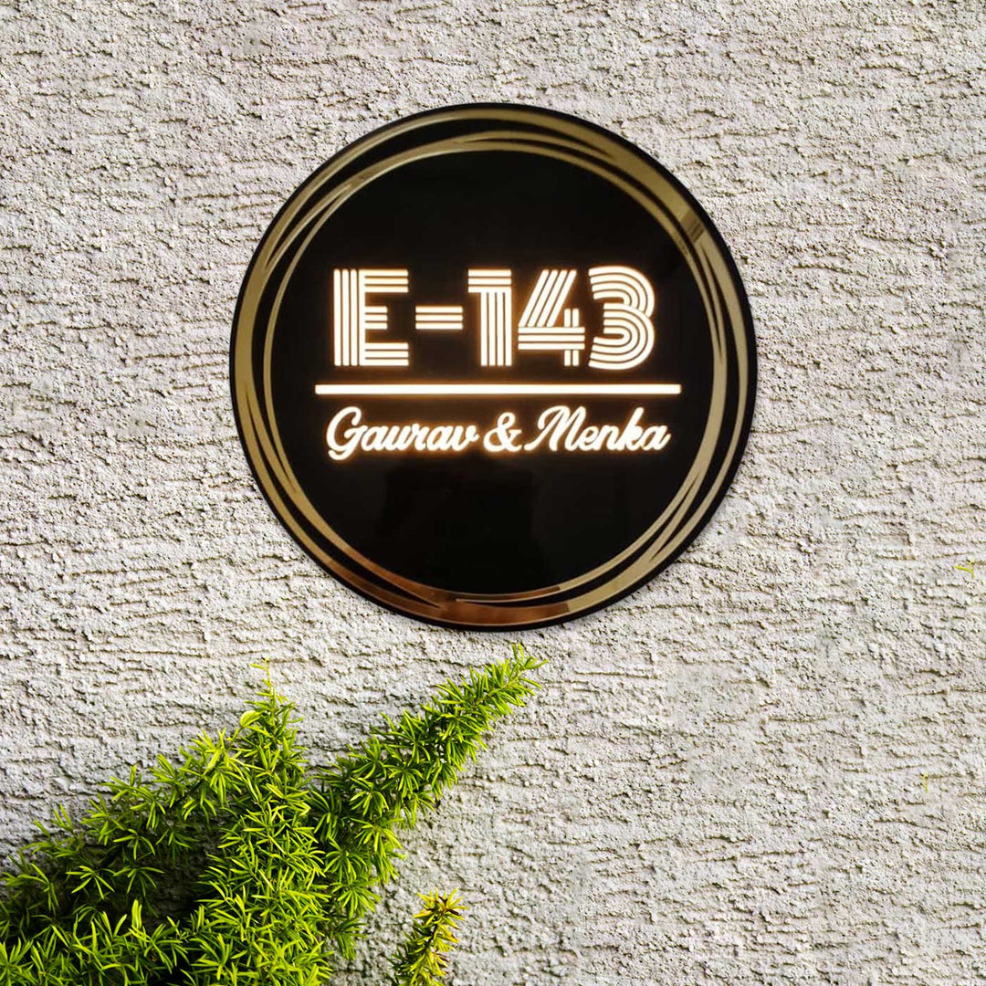 Personalized Round Radiance Acrylic Name Plate With Back Light