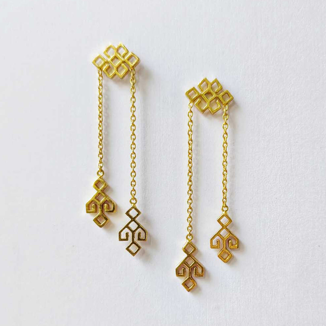 Handmade Jharna 22k Gold Plated Silver Earrings