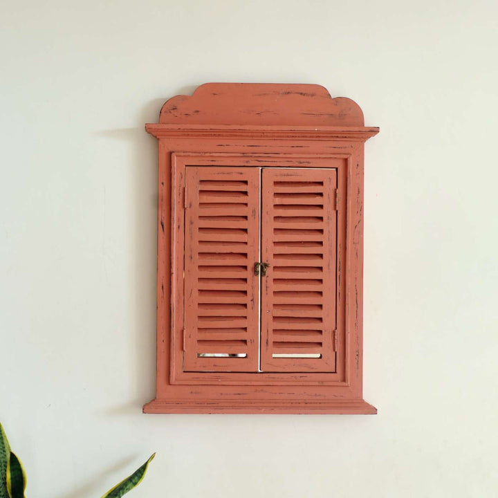 Jharokha Window Personalised Distress Finish Pine Wood Nameplate