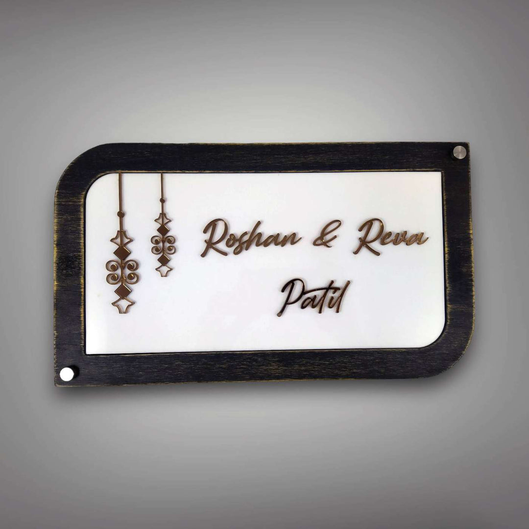 Personalized Minimalist Acrylic Name Plate 1 - Front View with Name Personalization