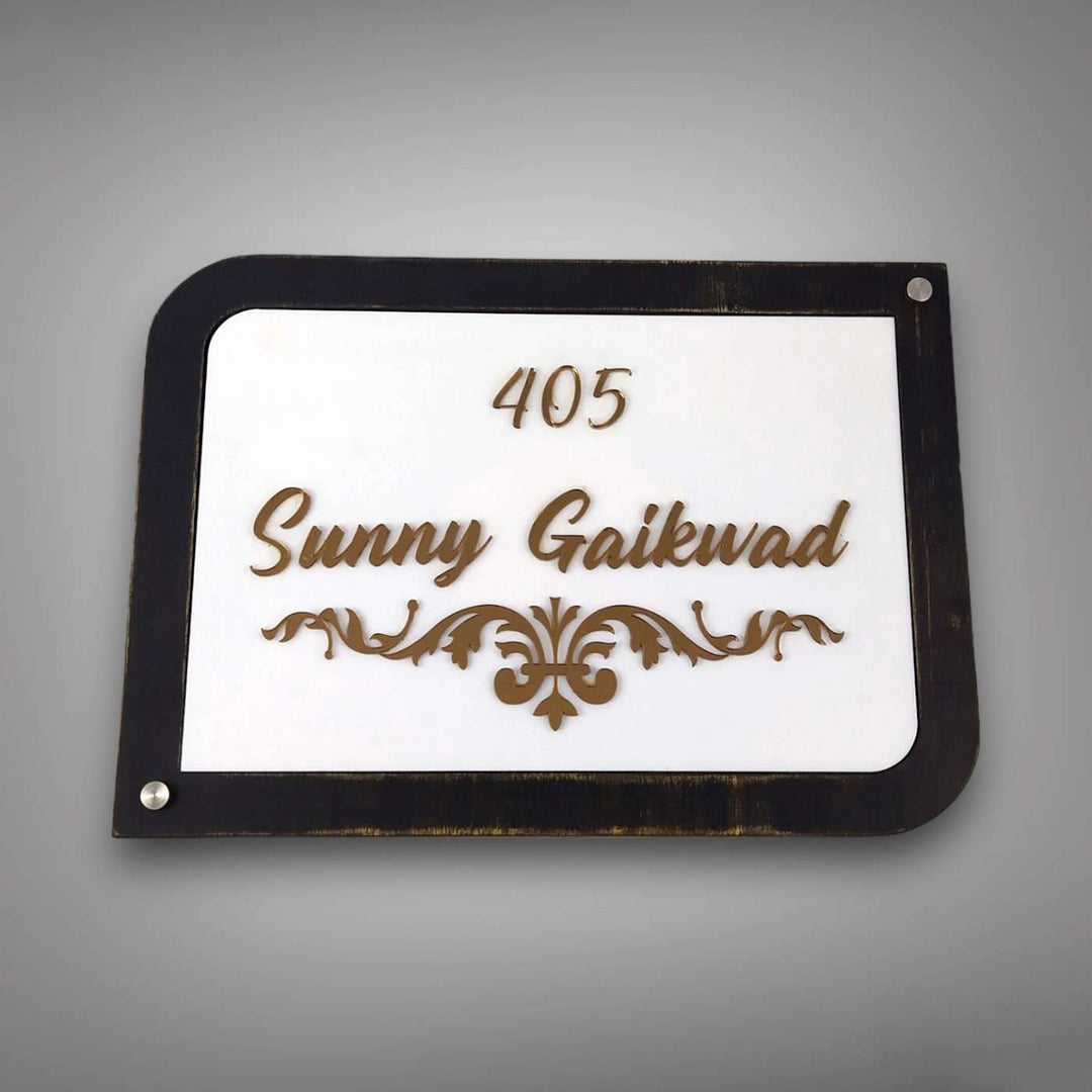 Personalized Elegant Acrylic Name Plate - Front View with Name Personalization