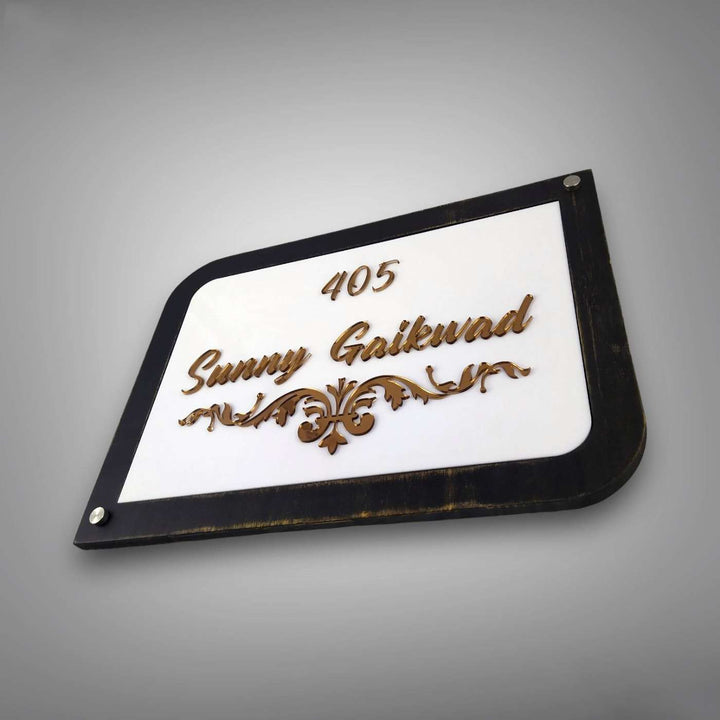 Personalized Elegant Acrylic Name Plate - Angled Front View Showing Text