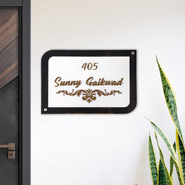 Personalized Elegant Acrylic Name Plate - Mounted on Entryway Wall