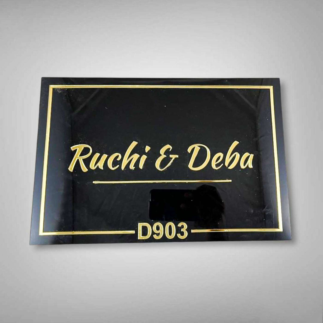Personalized Black & Gold Acrylic Name Plate
