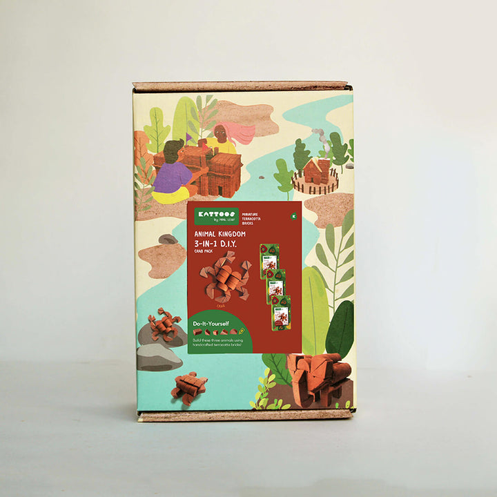 3 Crabs | Terracotta Minature Bricks DIY Construction Set | Suitable For Age 4+ Years