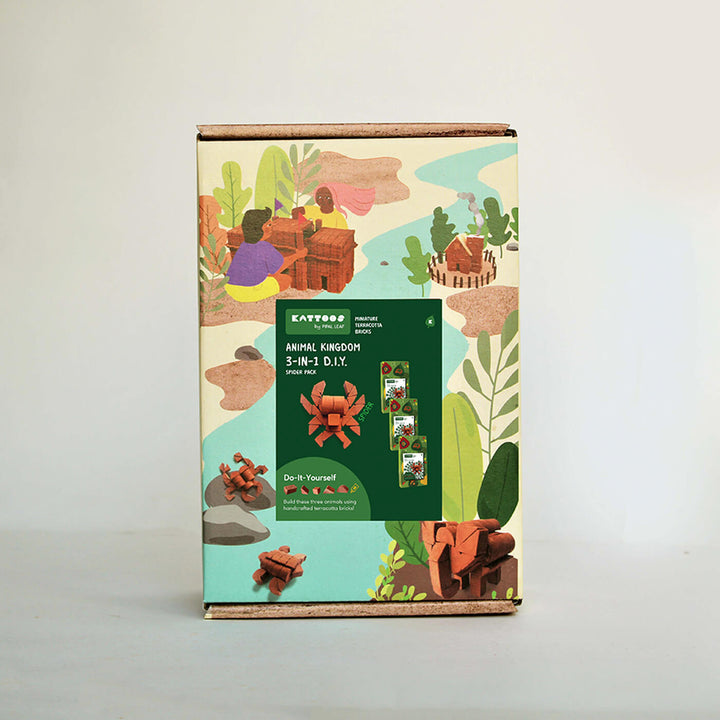 3 Spiders | Terracotta Minature Bricks DIY Construction Set | Suitable For Age 4+ Years