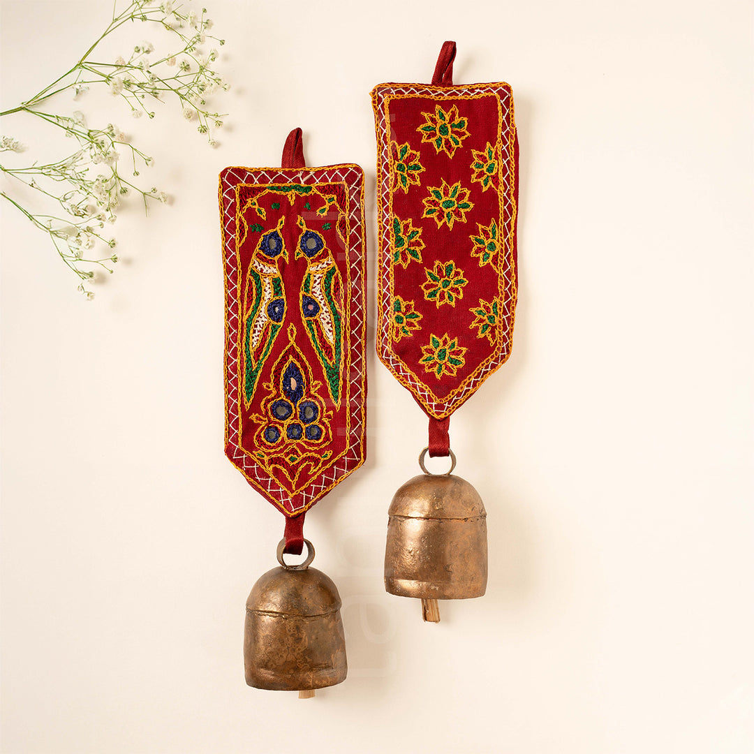 2 Pc | Handcrafted Kutch Embroidery Bell Hangings
