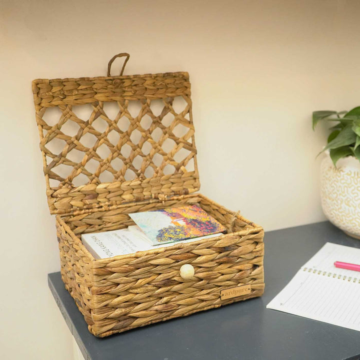 Handmade Kosh Water Hyacinth Storage Box