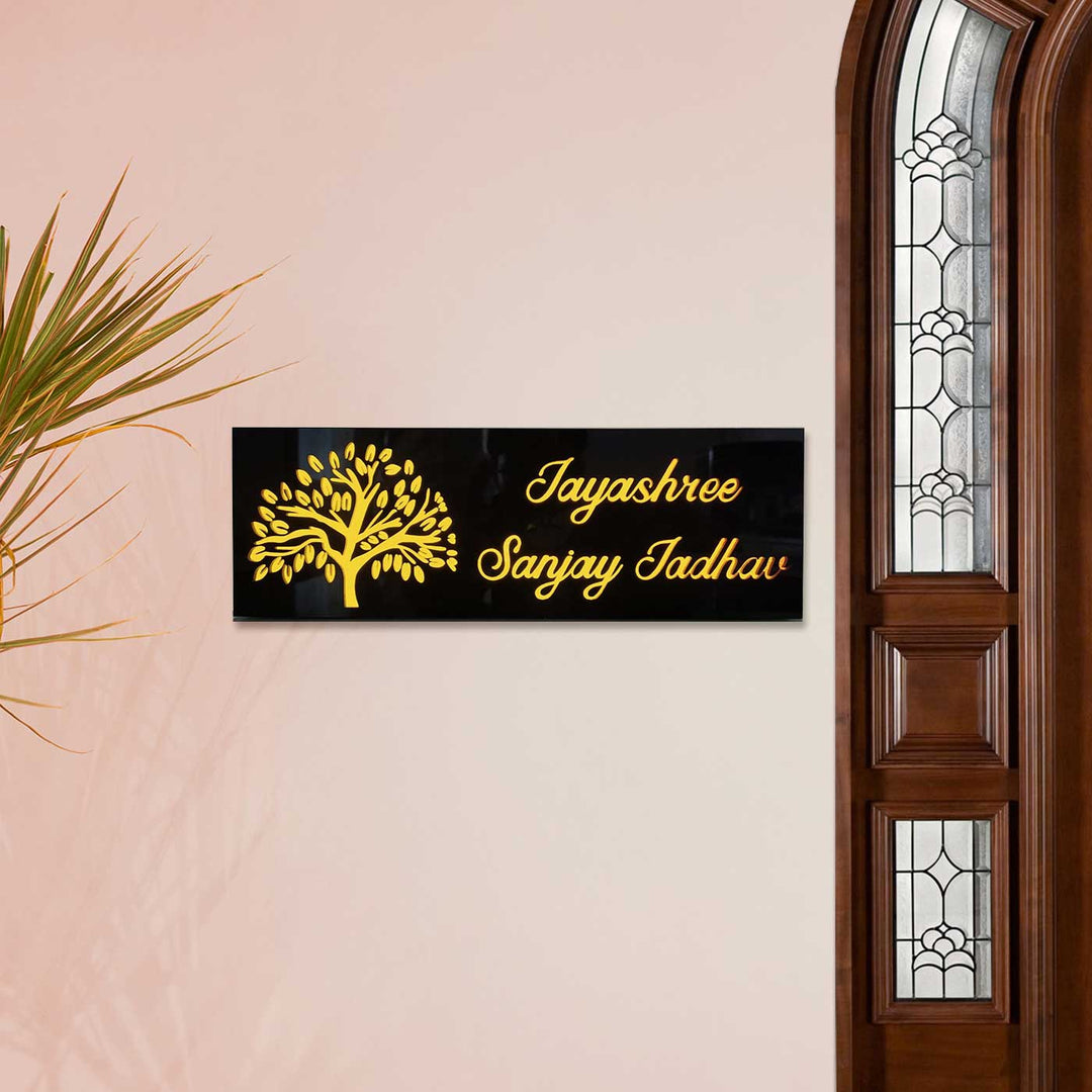 Personalized Tree Theme Acrylic LED Name Plate