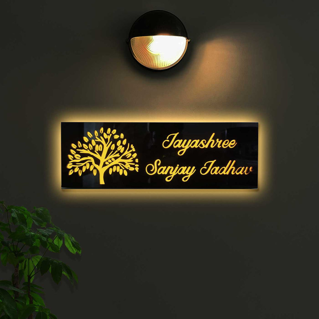 Personalized Tree Theme Acrylic LED Name Plate