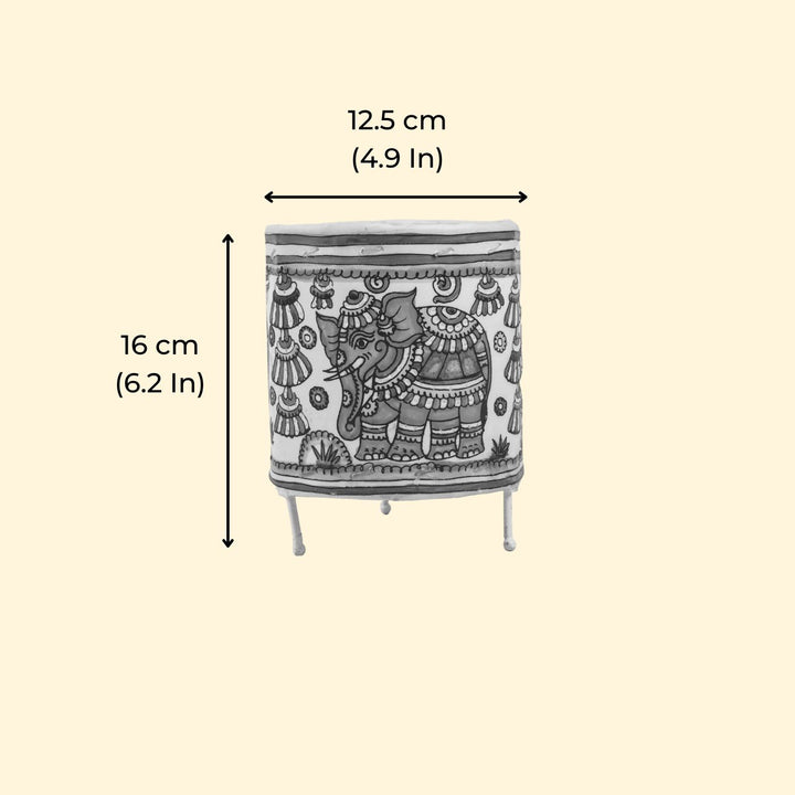 5 inch | Hand Painted Tholu Bommalata Small Tabletop Lamp