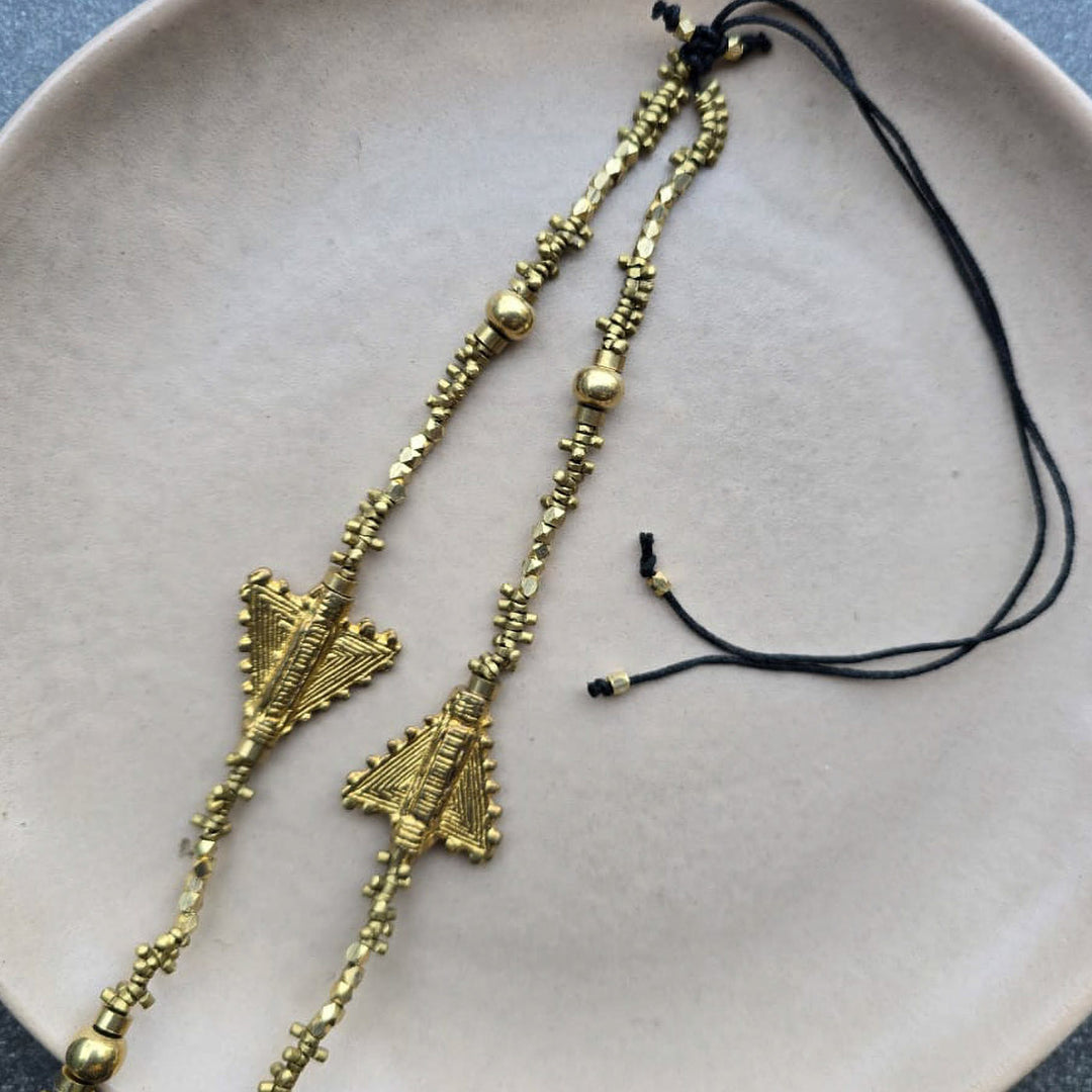 Handmade Lavania Beads Brass Necklace