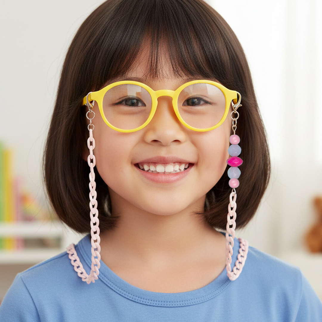 Handmade Beaded Pink Spectacle/Eye Glass Chain For Kids