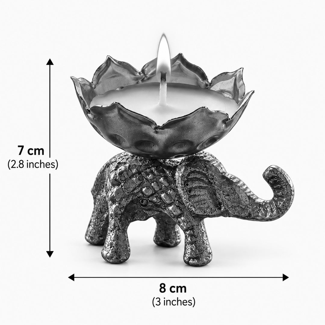 2 Pc | Handmade Elephant Brass Urli Soy Wax Scented Candle For Festive Decor